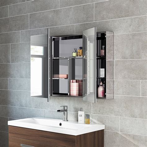 mirror stainless steel bathroom cabinet|bathroom cabinet with internal mirrors.